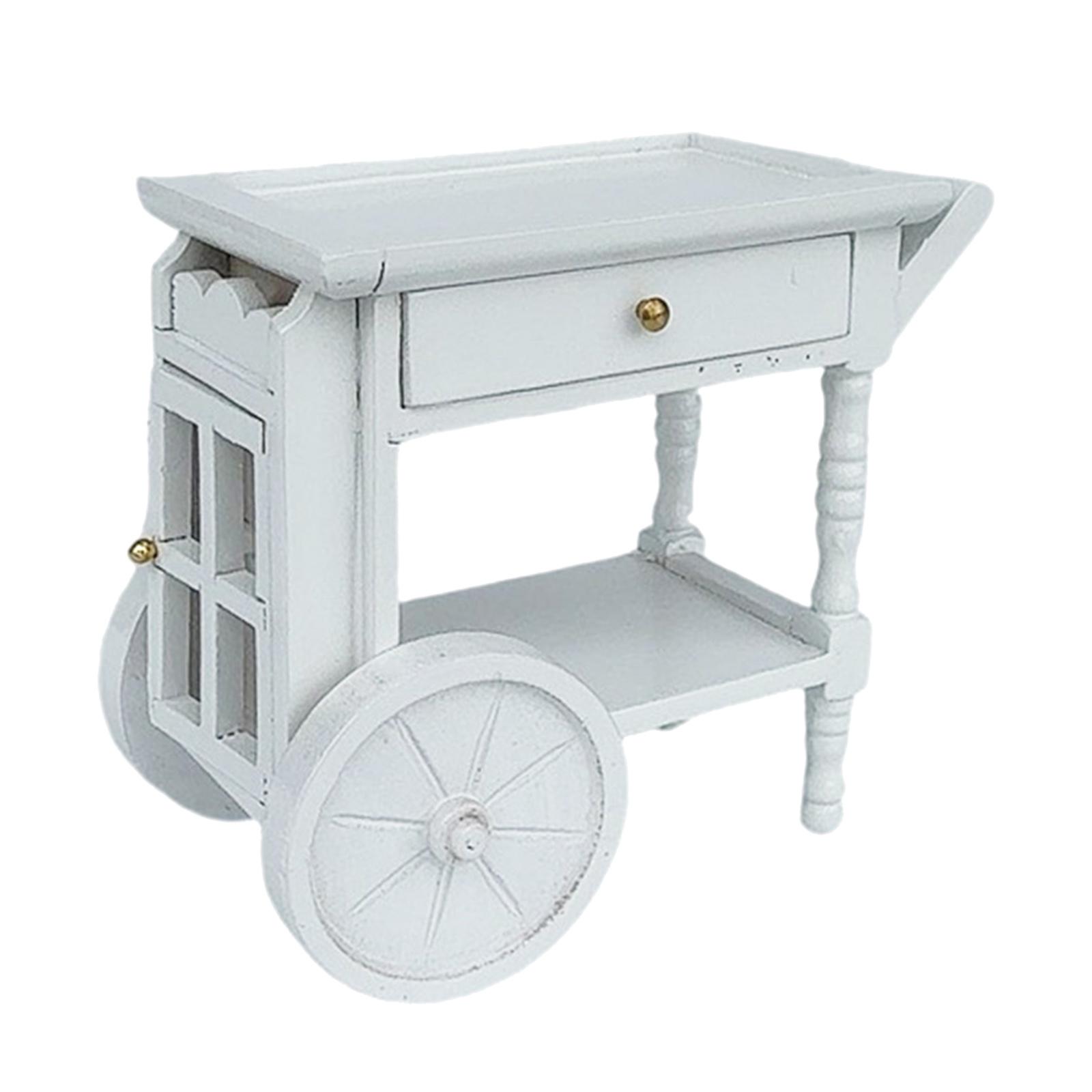 1 :12 Scale Dollhouse Kitchen Serving Cart Craft for Sand