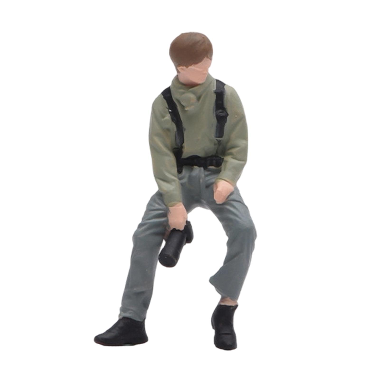1:64 Male Photographer Model for Fairy Garden Train Station