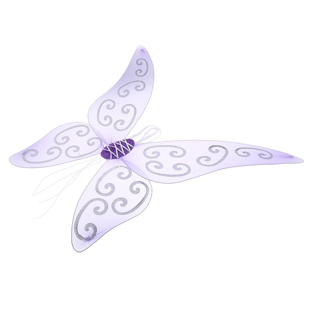Adults Kids Women Girl Purple Pink Butterfly Angel Fairy Wing Party Costume Prop