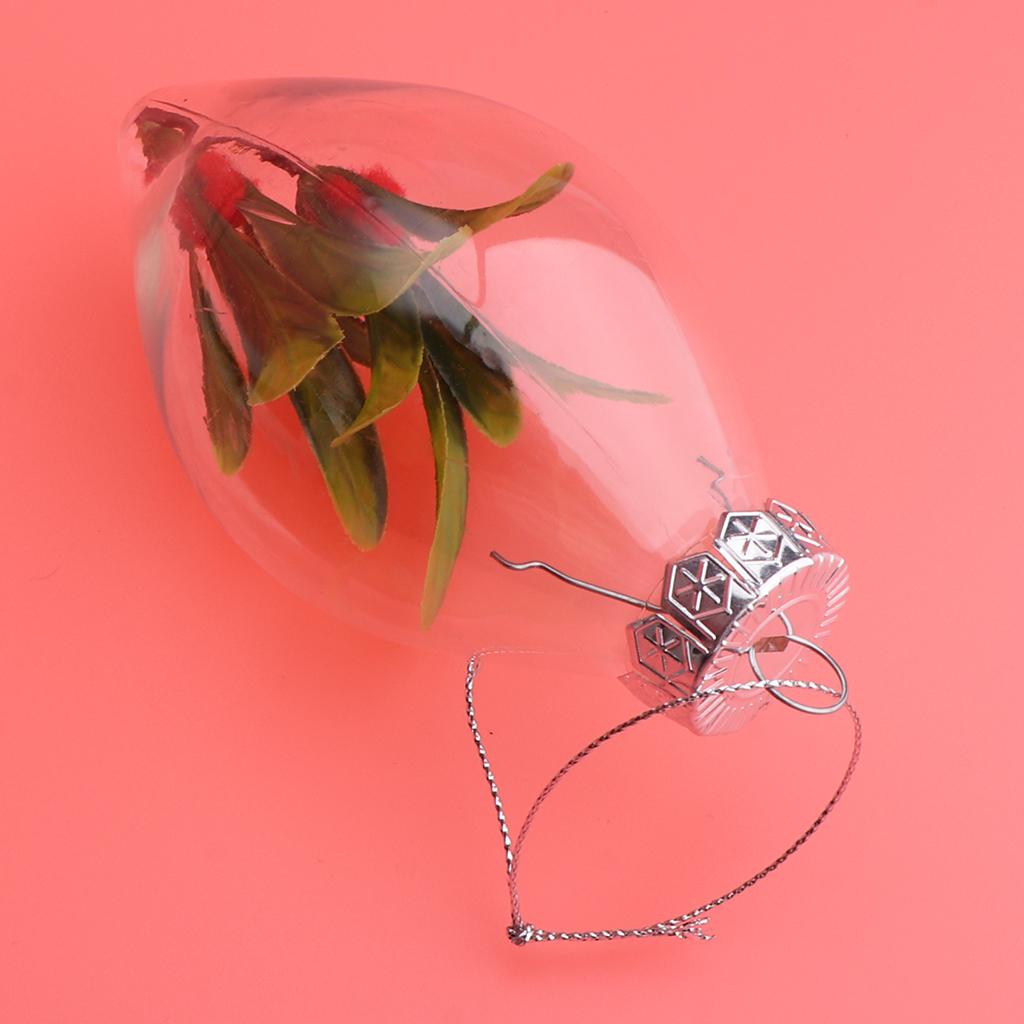 Clear Cone Christmas Ball Pendant Refillable Xmas Bauble Tree Ornament 2