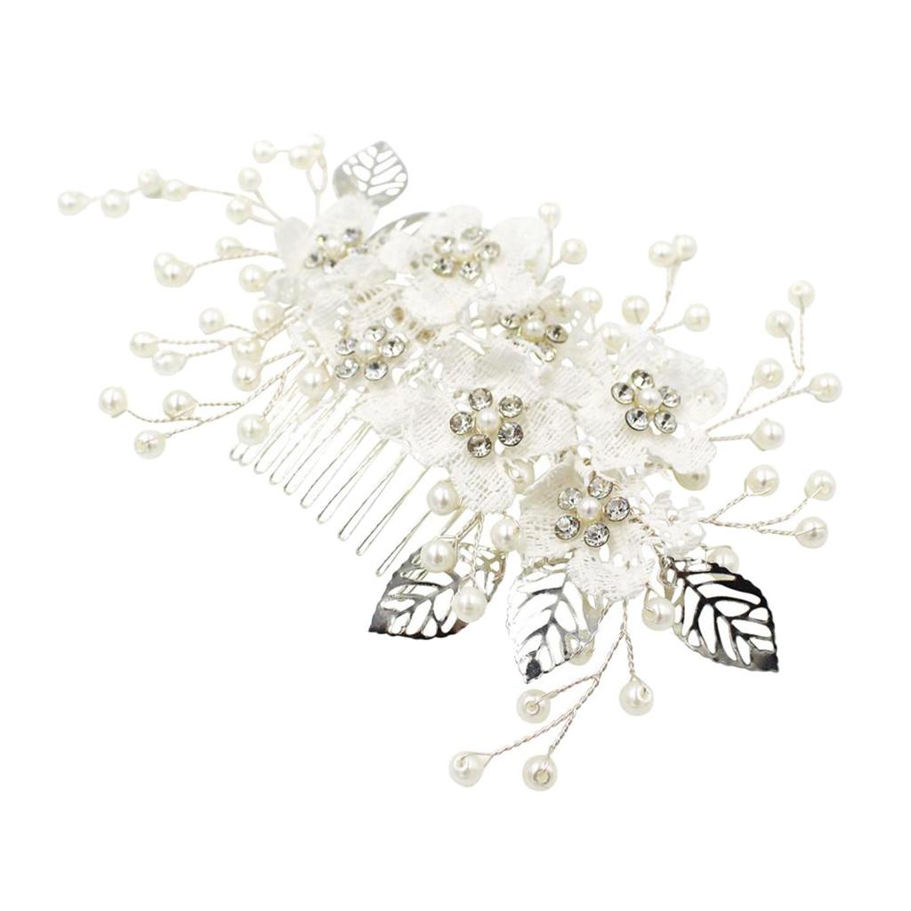 Stunning Bridal Pearls Hair Comb Barrette Cocktail Party Hair Clip Headwear