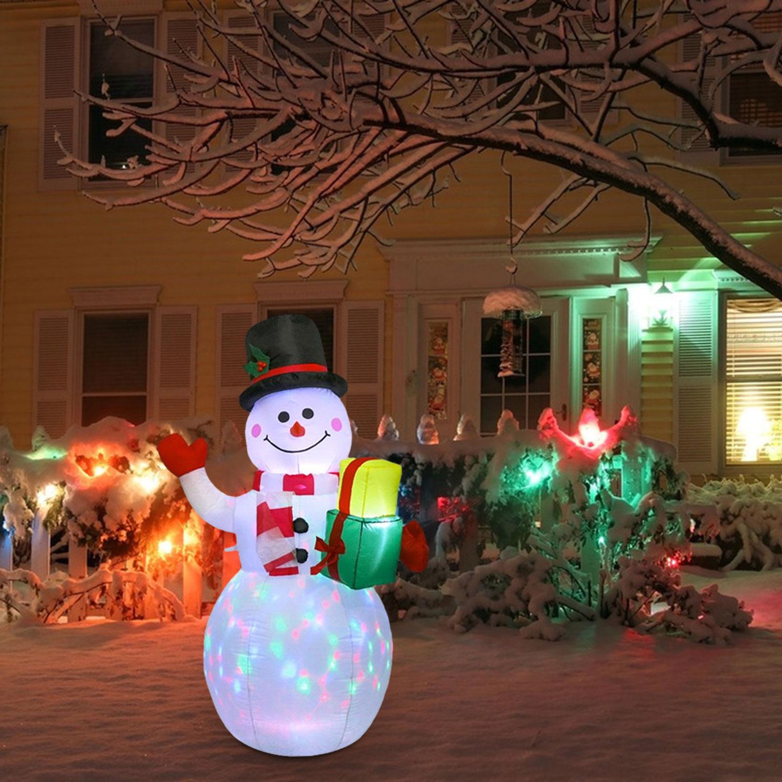 Christmas Inflatable Snowman with Rotating Lights for Wedding Garden Holiday