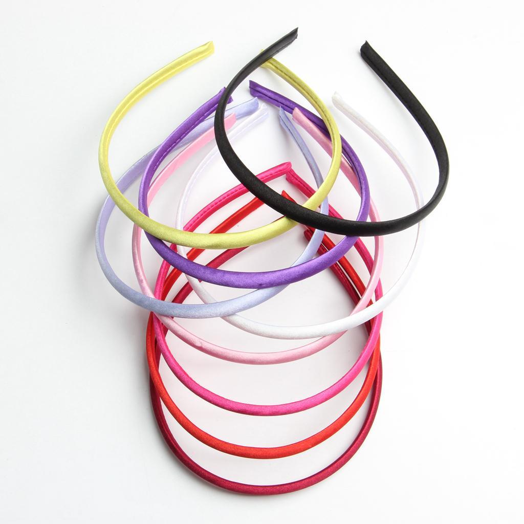 10pcs Mixed Color Satin Covered Headband Hair Band Alice Bands Hair Accessories | eBay