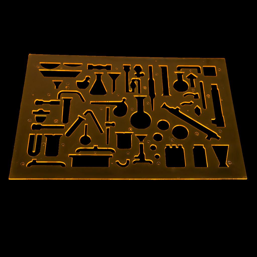 4xPlastic Drawing Tools Multipurpose Mathematics Template Ruler 209x141mm