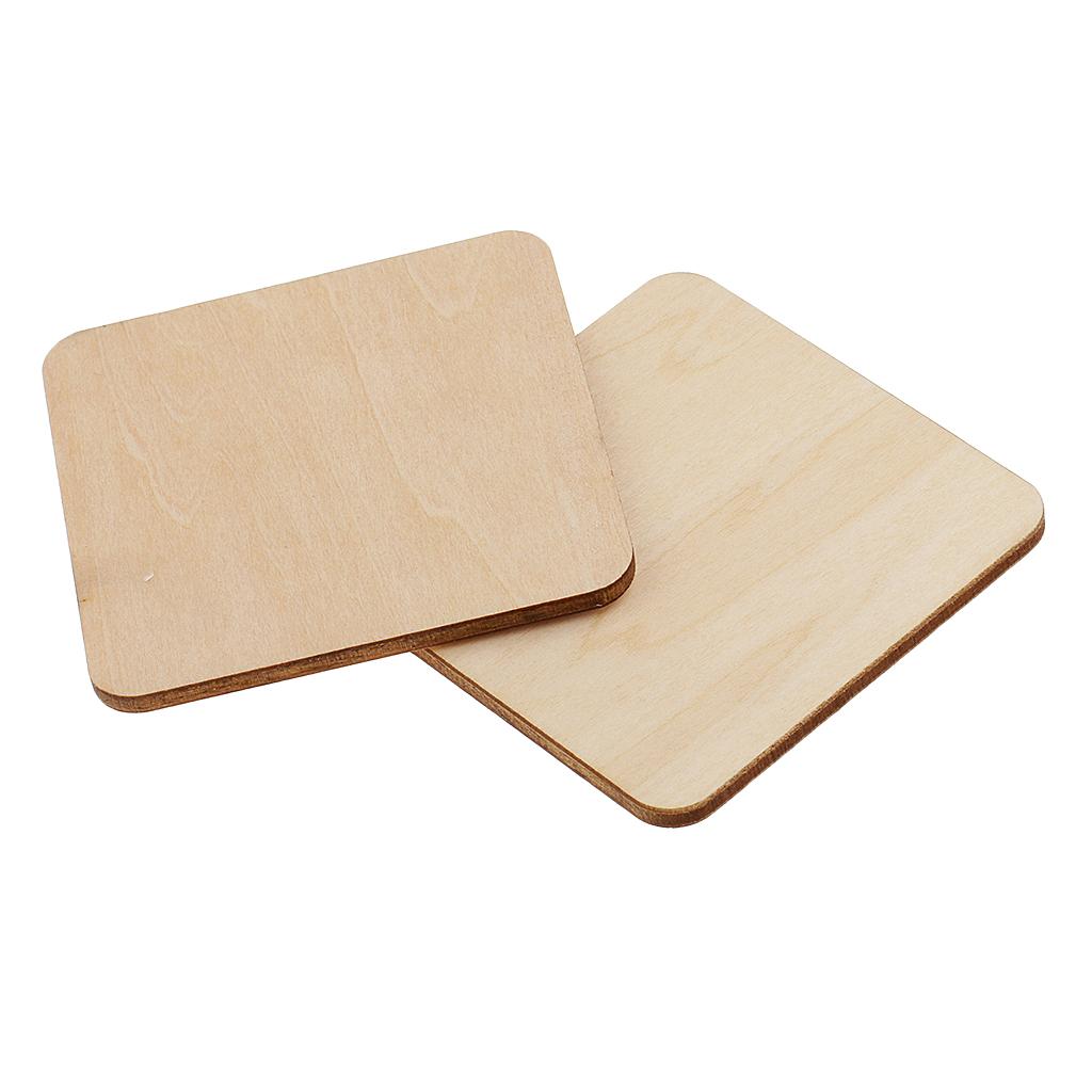 3xSquare MDF Unfinished Wood Pieces Blank Plaque DIY Craft 60x60mm 10 Pieces