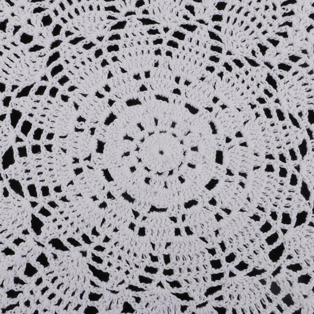 60cm White Handmade Crochet Cotton Lace Doily Table Placemats Doilies Mat