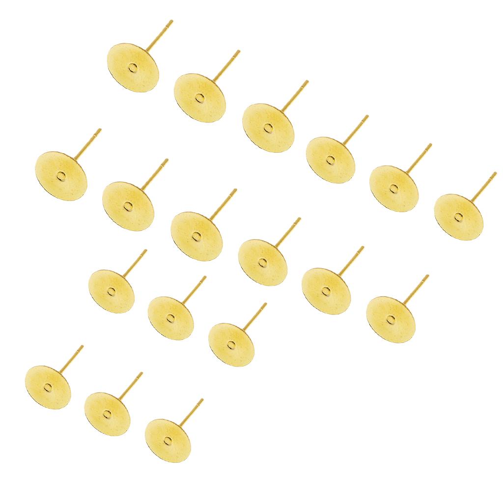 2x200Pc Brass Earring Posts Stud Earring Blank Cabochon Base Setting Tray 6mm