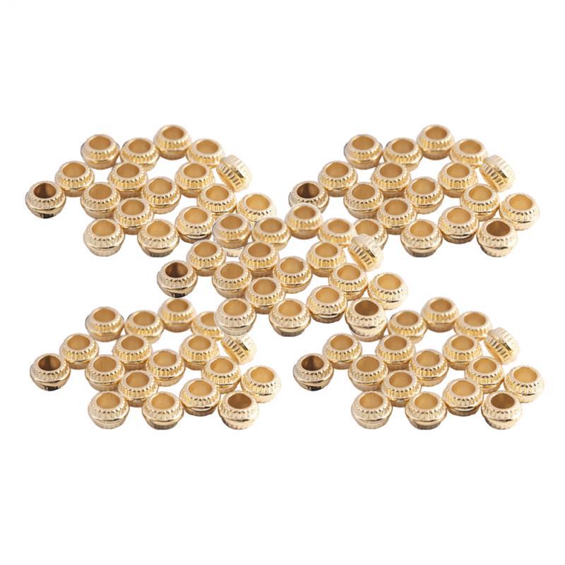 200 Pieces Round Spacer Beads DIY Crafts Making Jewelry Findings Gold
