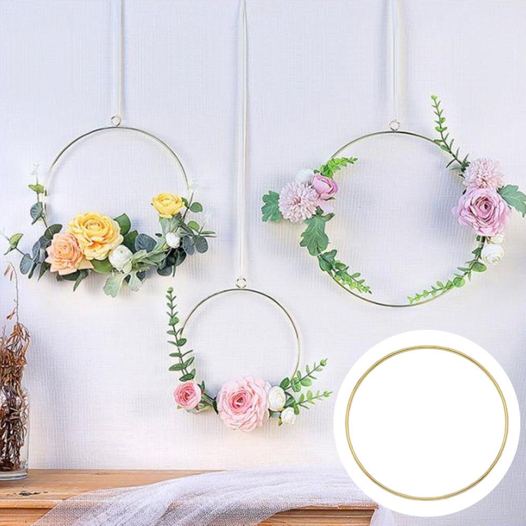 3xGold Metal Dream Catcher Dreamcatcher Rings Wreath Macrame Craft Hoops 25cm