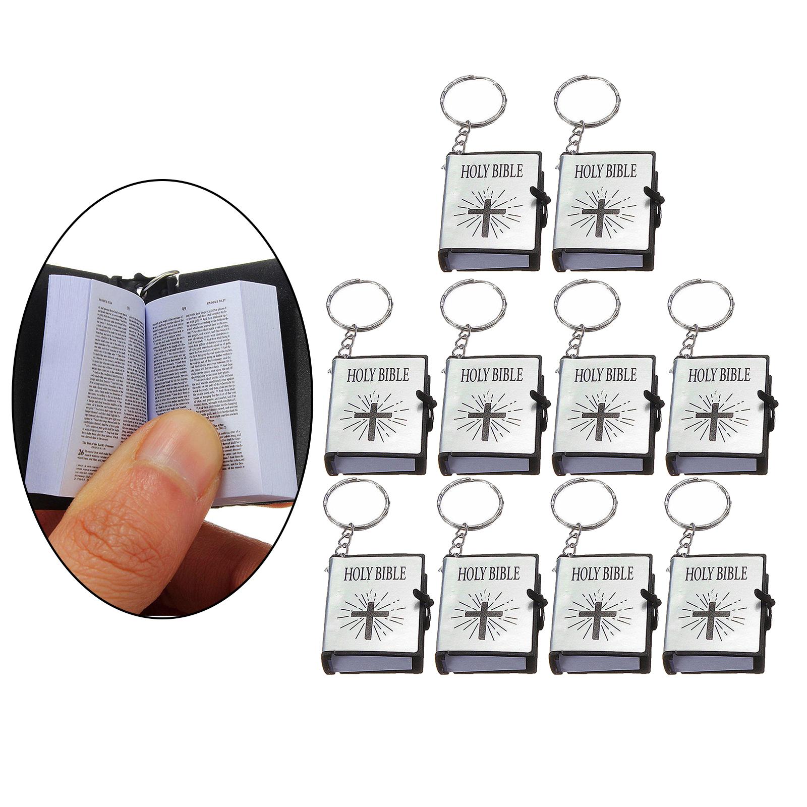 Bible Keychain Christian Keyring Decor Key Chain Gifts Silver