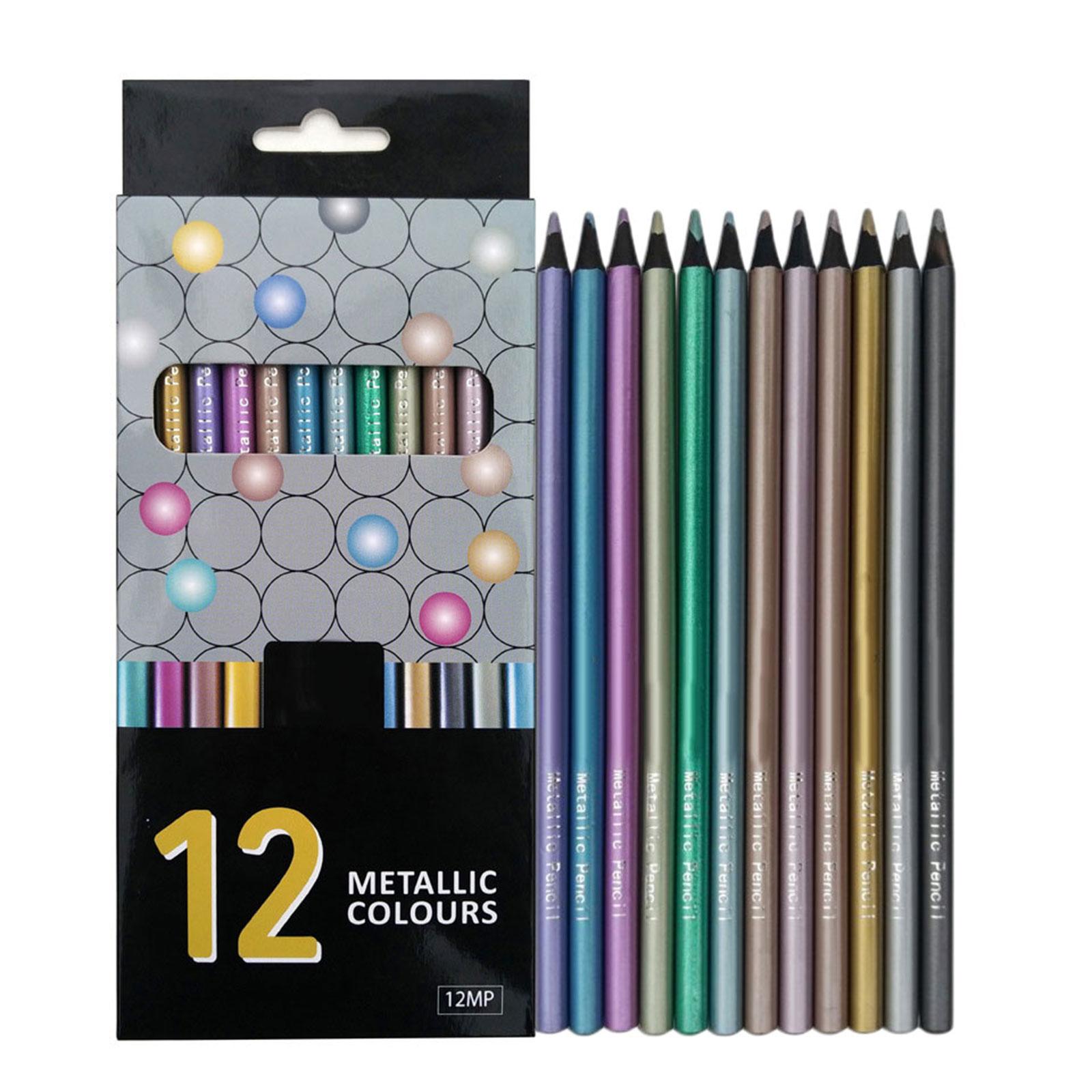 12Pcs Drawing Metallic Pencil Sketching Pencil Tool Painting for Adults Teen