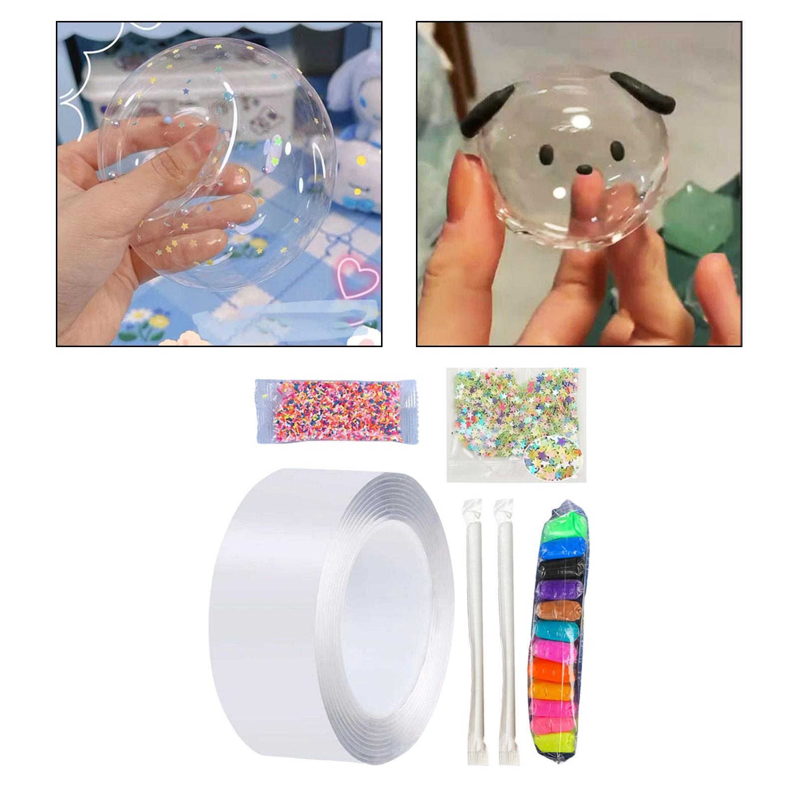 Multifunctional Double Sided Tape Funny for Blowing Bubble Toy 2mmx5cmx2m Sequins