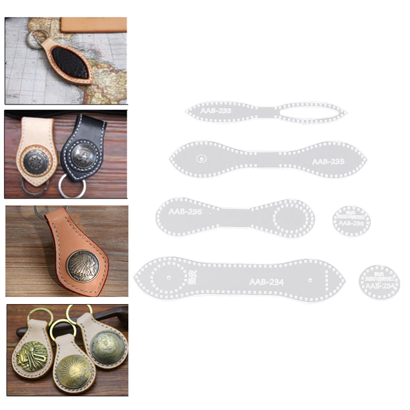 4 Pieces Keychain Pattern Stencil Stencil Patchwork Transparent Durable Mold