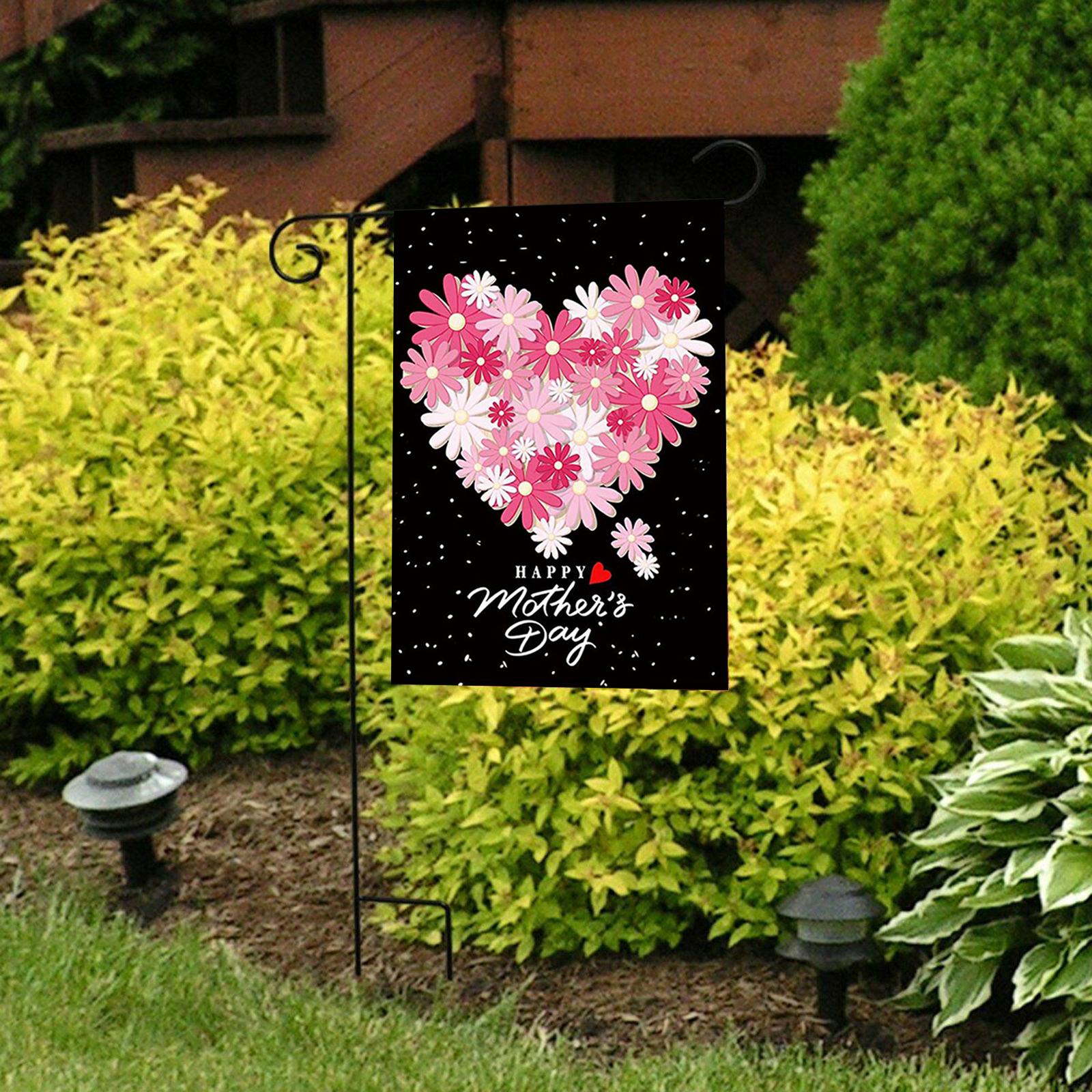 Outdoor Garden Flag Accessories Double Sided Banner for House Spring Outside Black