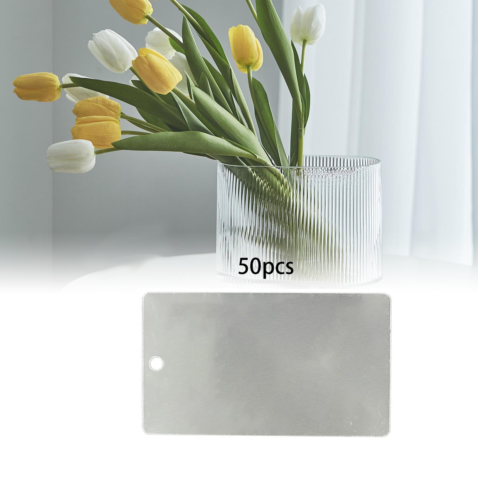 50Pcs Metal Engraving Plates with Hole for Plants Trees Testing Greenhouses