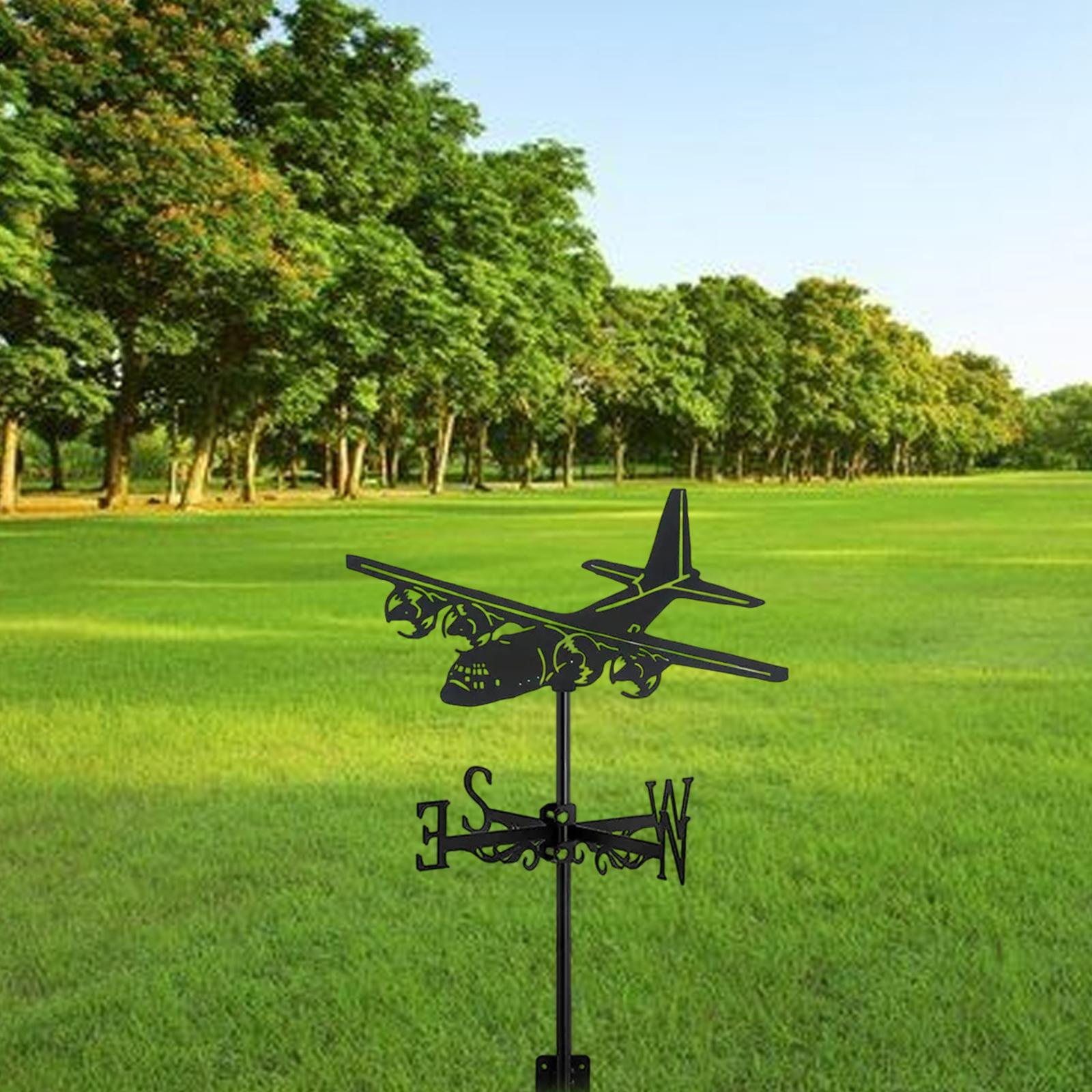 Airplane Weathervane Iron Weather Vane for Fence Farm Roof Mount