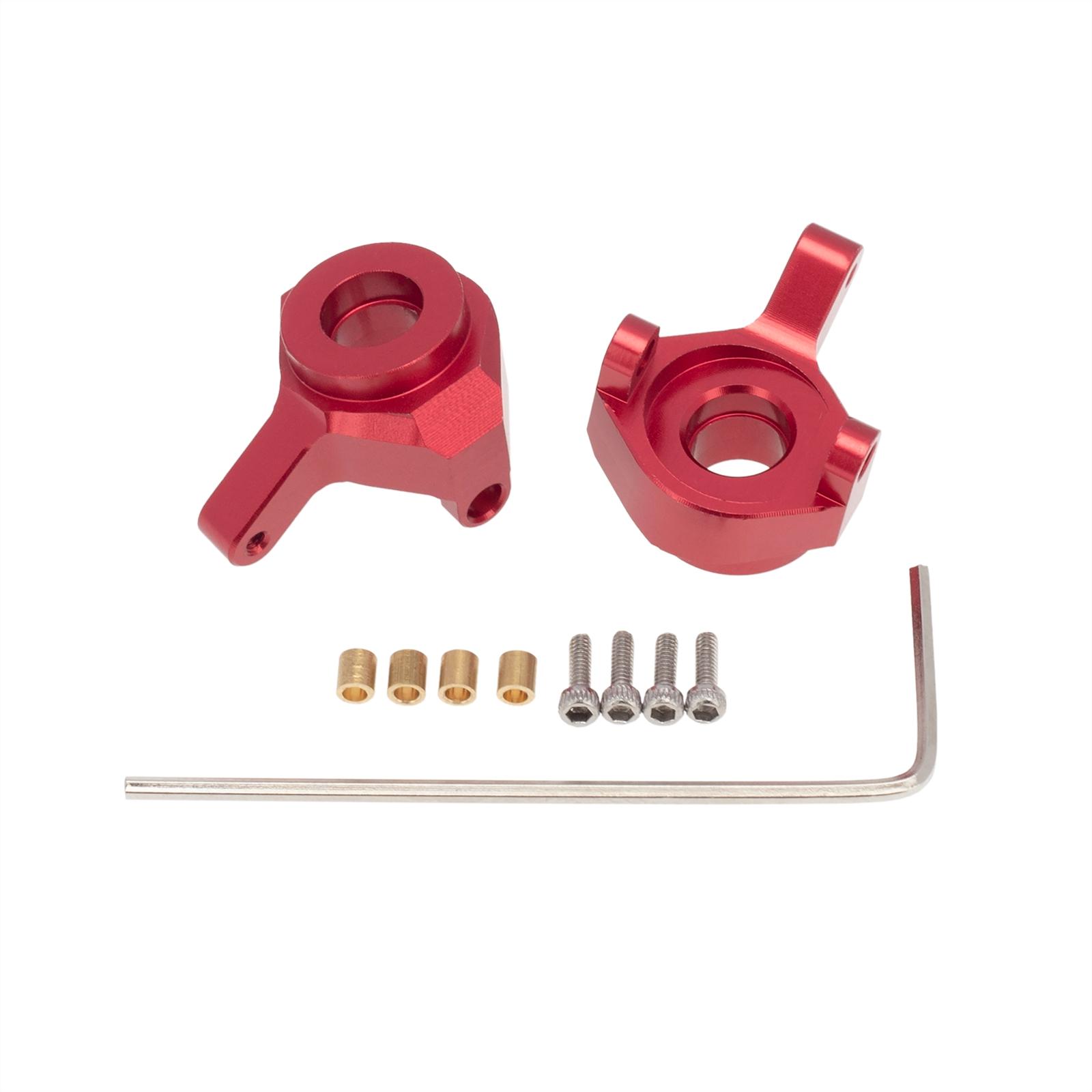 1Pair Metal Steering Knuckle Fits Axial SCX24 AXI00002 RC Buggy Truck Red