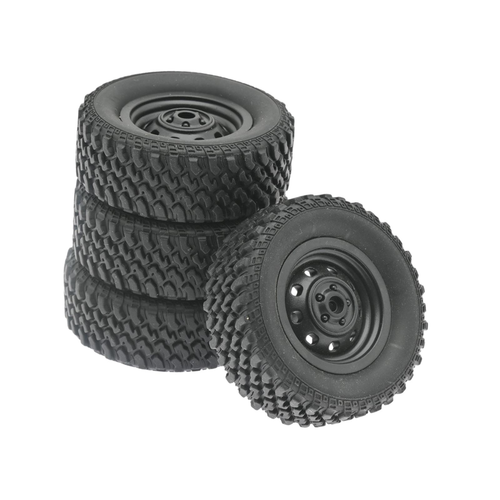 4 Pieces RC Car Rubber Tyres Wear Resist Spare Parts for MN82 78 1/12 RC Car