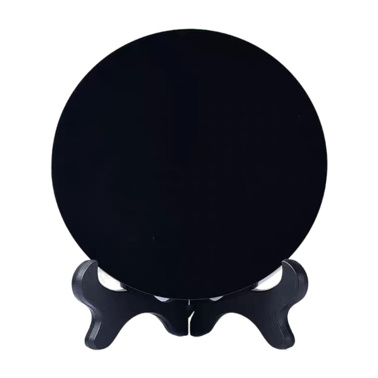 Obsidian Circle Disc Mirror