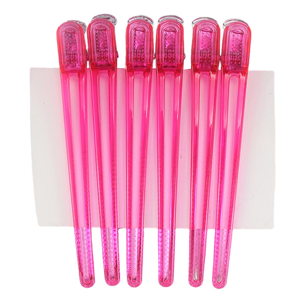 10Pcs Hairdressing Salon Sectioning Clips Clamps Hair Styling Grip Pink