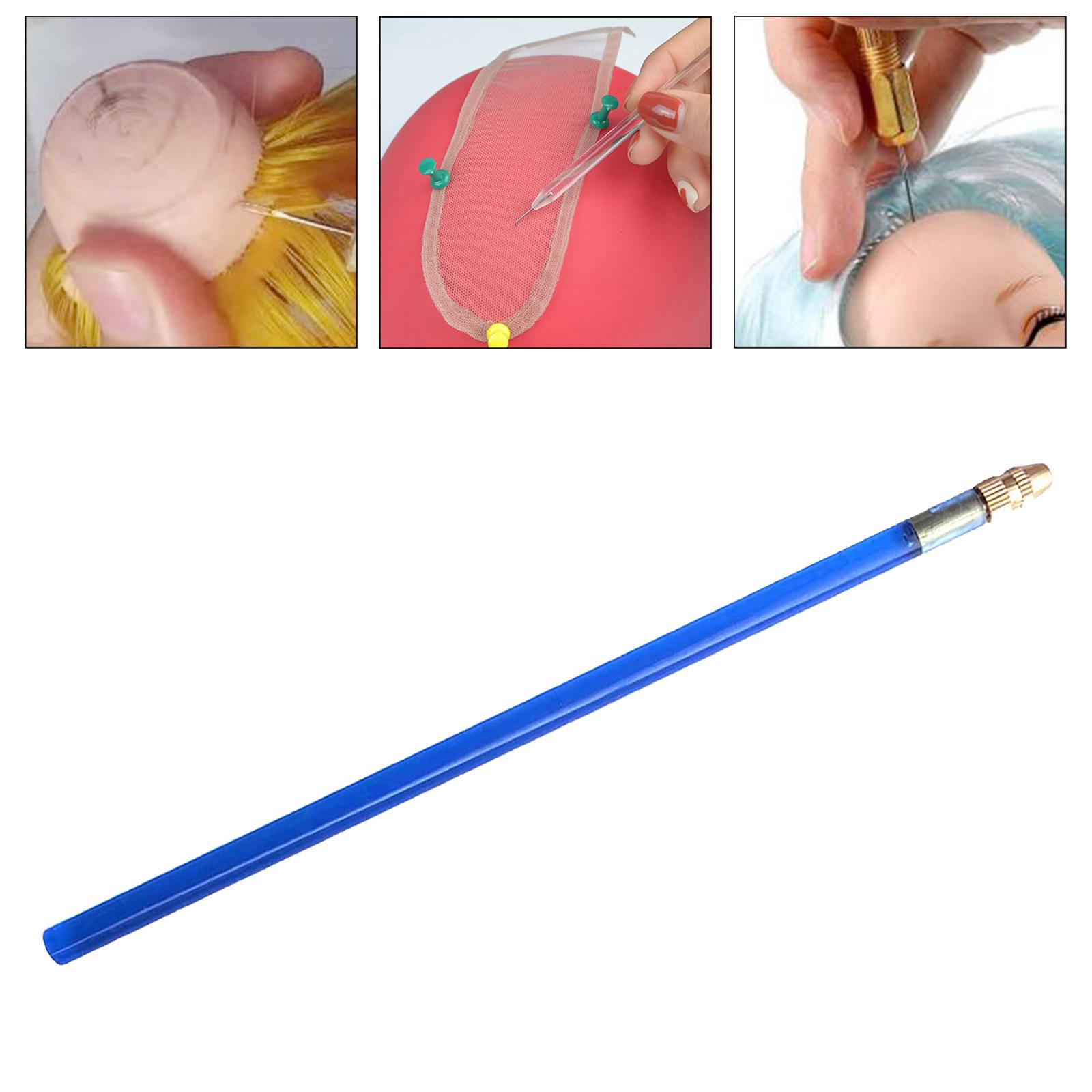 Ventilating Needles Lace Wigs Knotting Hook Crochet Salon Home Use Blue