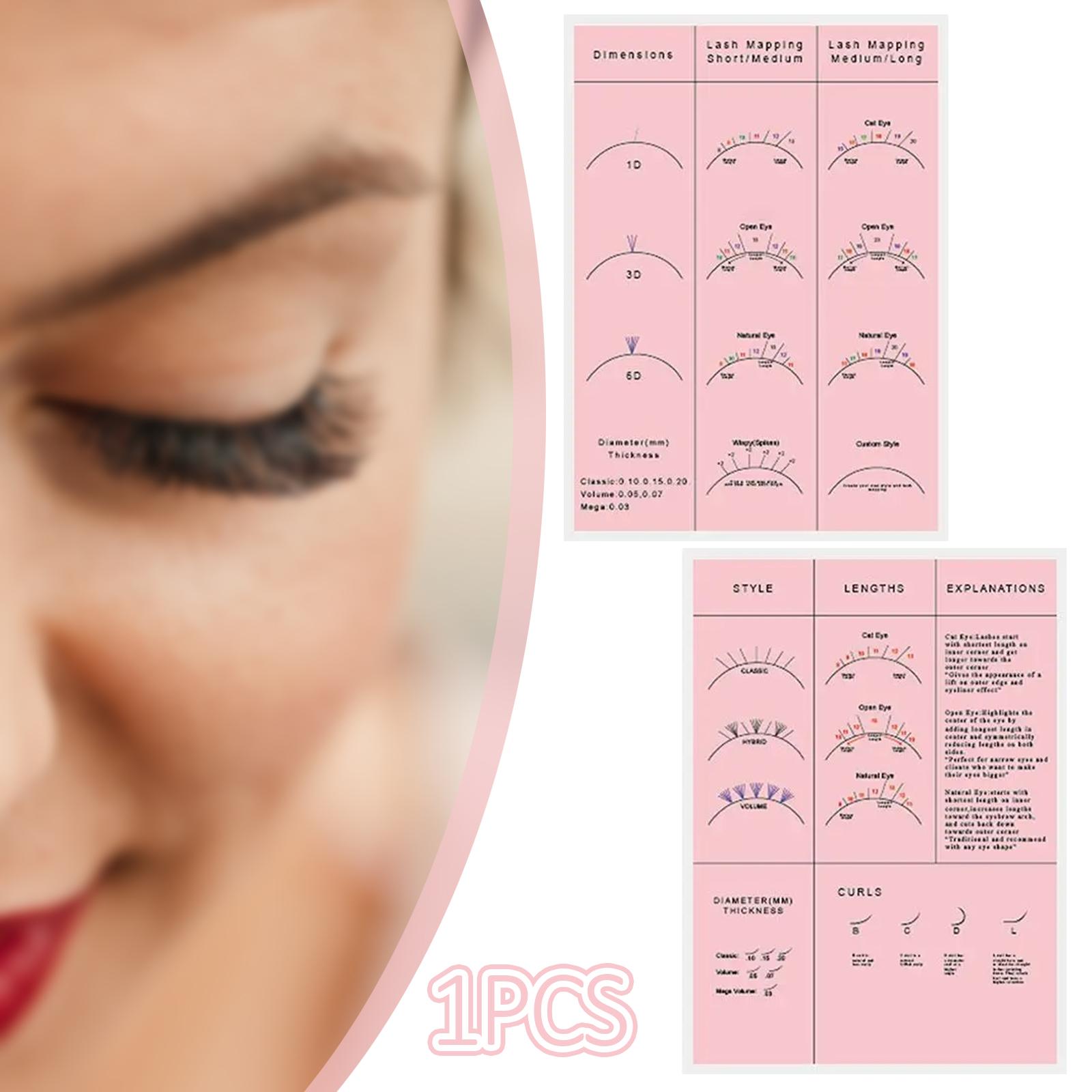 Lashes Training Exercise Extension Exercise Book Eyelash Training Chart pink