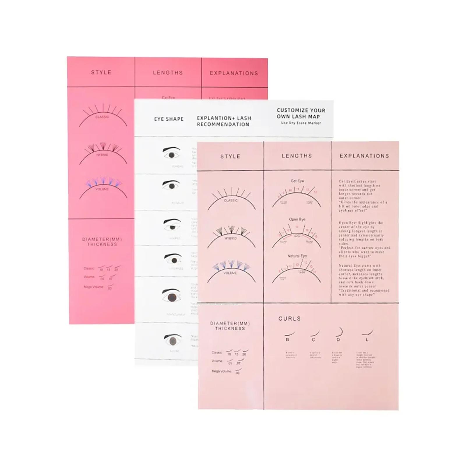 2xLashes Training Exercise Extension Exercise Book Eyelash Training Chart pink