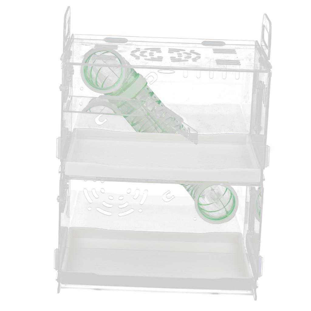Acrylic Hamster Cage House Nest Play Space Habitat Double-deck Small Drawer