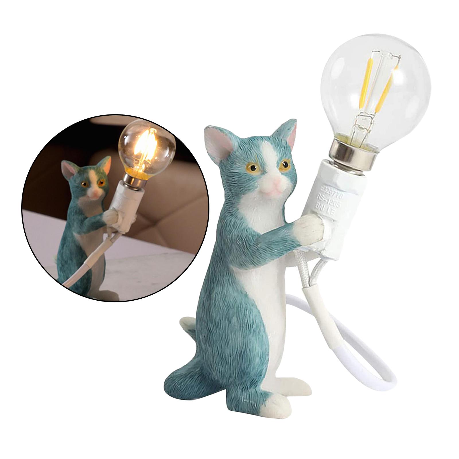 Bedroom Cat Shape Desk Light Bedside Table Lamp Lighting Blue 100x60x140mm