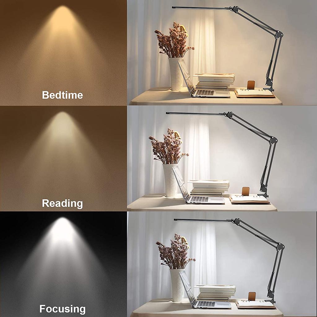 Bedroom Flexible Reading LED Light with Clamp Bed Desk Lamp Dimmable Kids