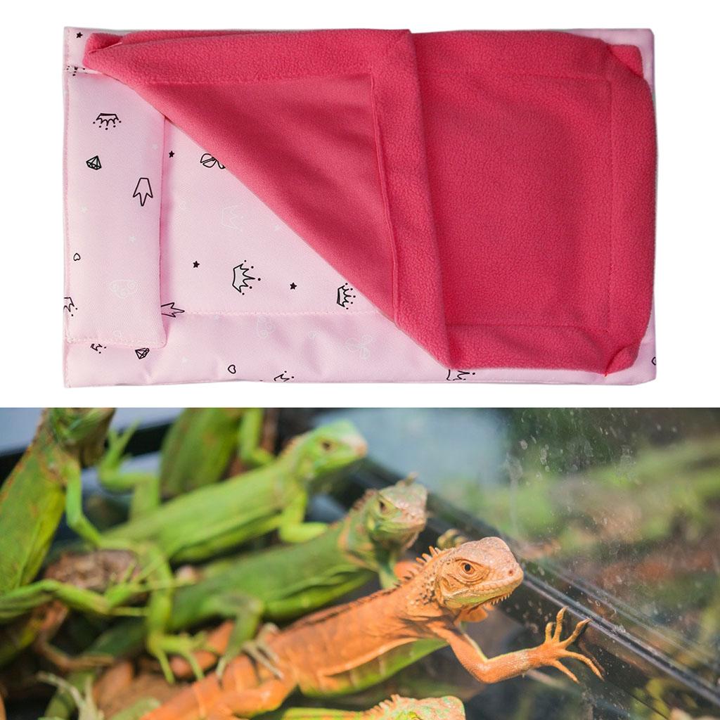 Warm Reptile Sleeping Bag Lizard Bed Mat Gecko Chameleons Supplies Pink