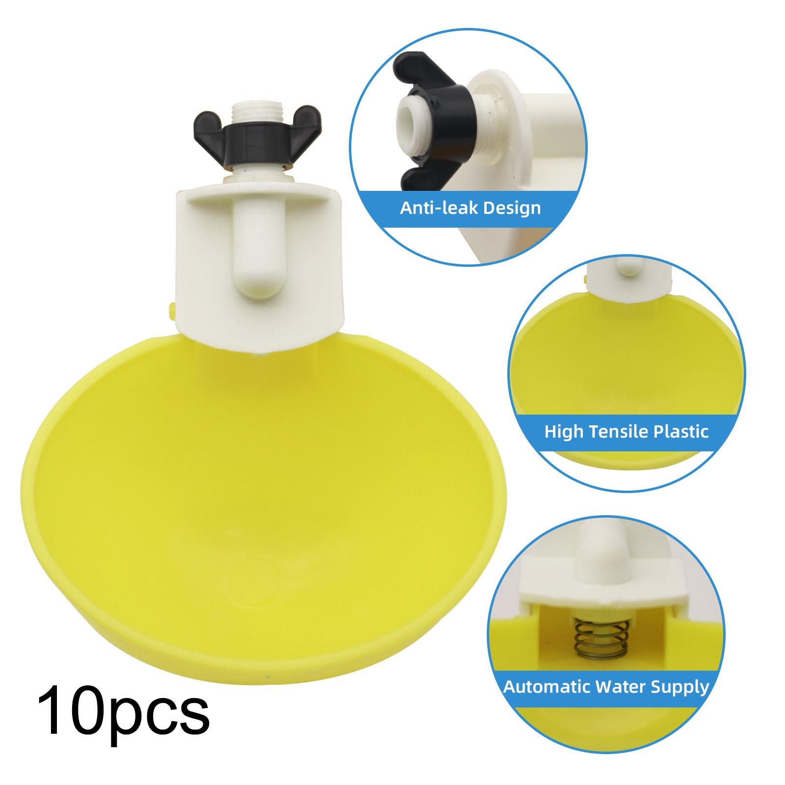 10Pcs Poultry Water Drinking Cups for Chicken Hen Plastic Automatic Drinker