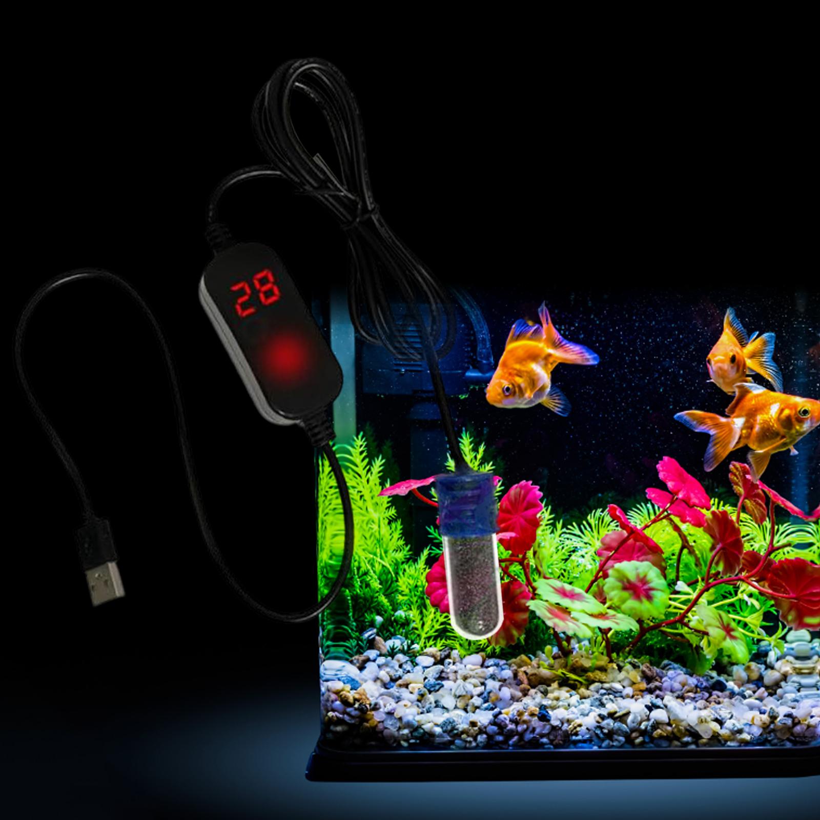 Small Fish Tank Heater Temperature Adjustable with Built in Thermometer 15W