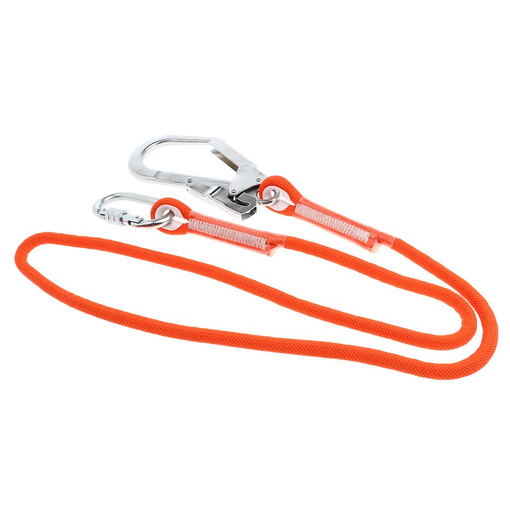 Details about   Orange Climbing Arborist Fall Arrest Safety Lanyard with Snap Hook Carabiner 
