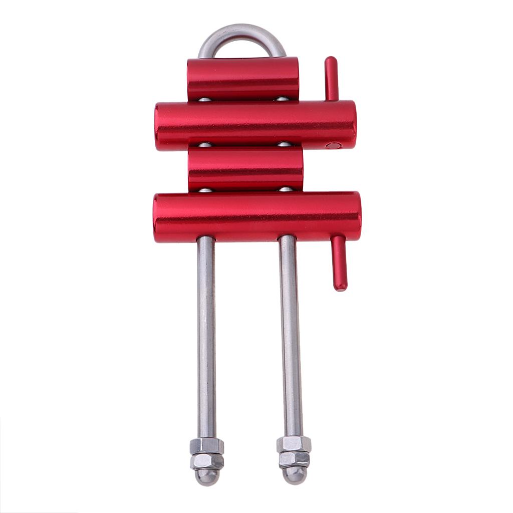 Aluminum Rock Climbing Rack Descender Rappelling Descending Gear 4 Bar Red