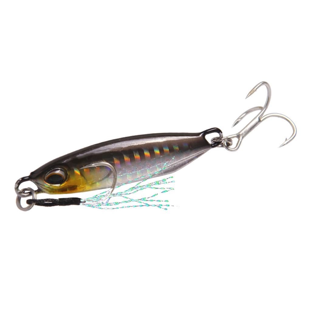 Metal Hard Jigging Lead Fish Swimbait Artificial Fishing Lures & Hook Brown