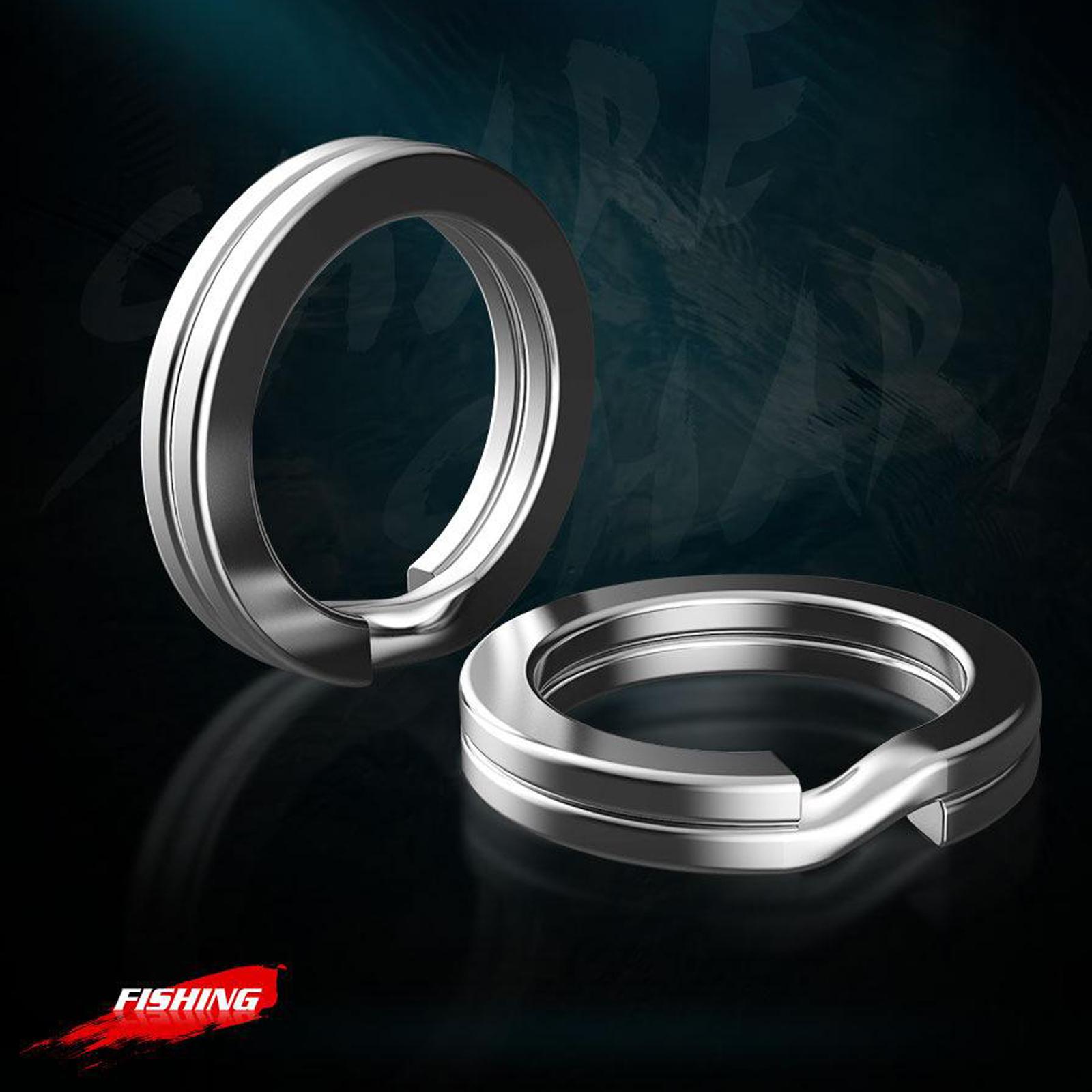 200Pcs Fishing Split Rings Stainless Steel Double Snap Ring Set Metal Solid