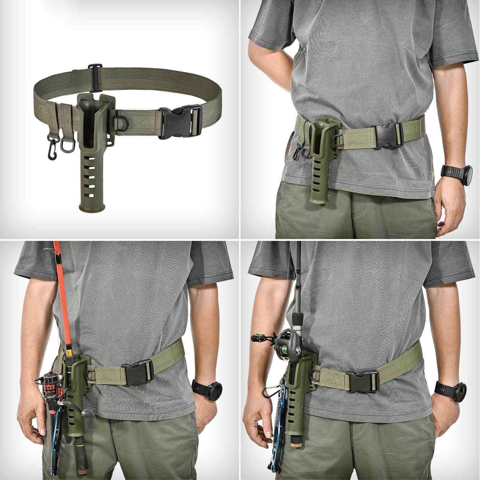 Adjustable Fishing Rod Holder Waist Belt/ Lightweight Fishing Fight Belts Green