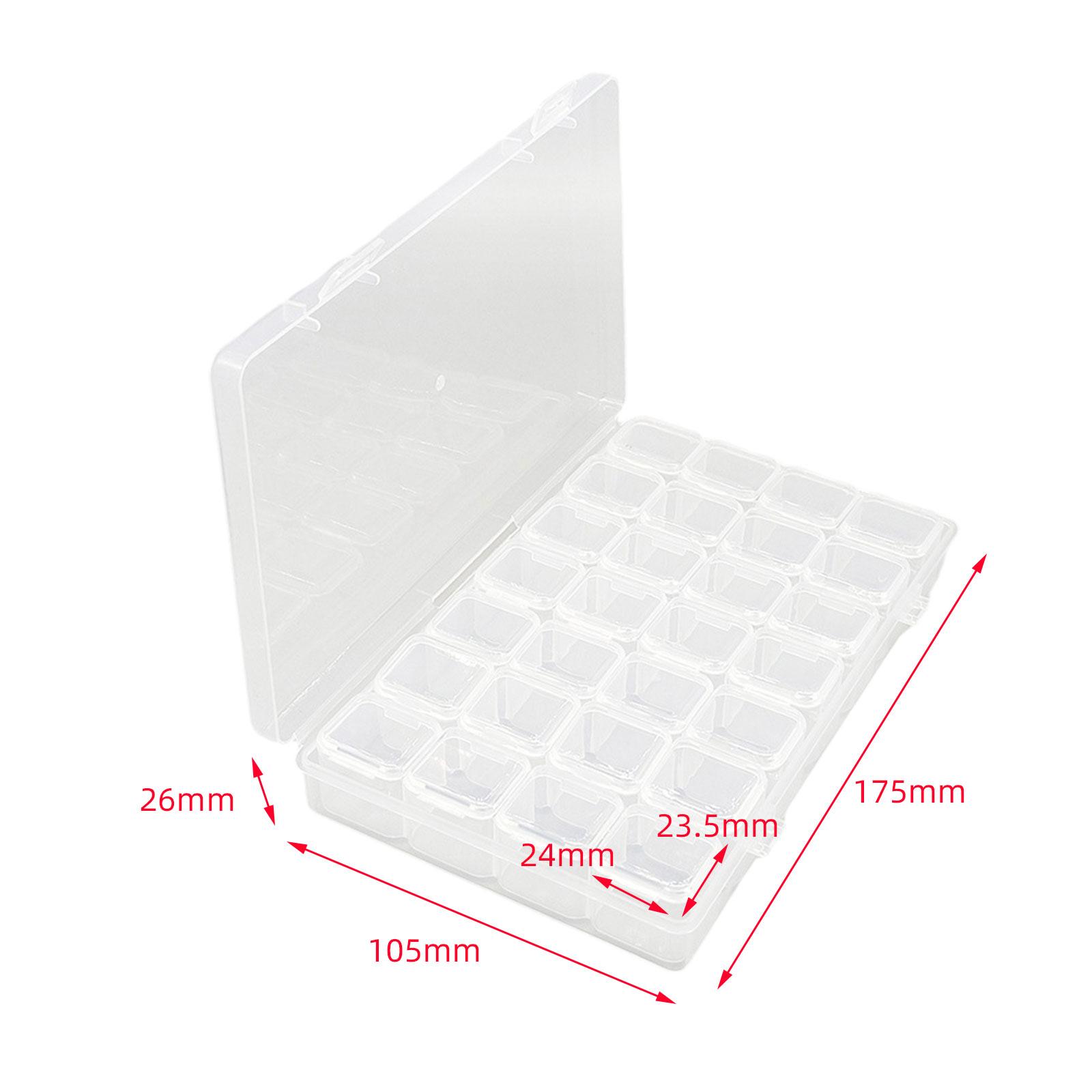 3xFly Tying Beads Container 28 Compartment Waterproof Clear Fishing Tackle Box