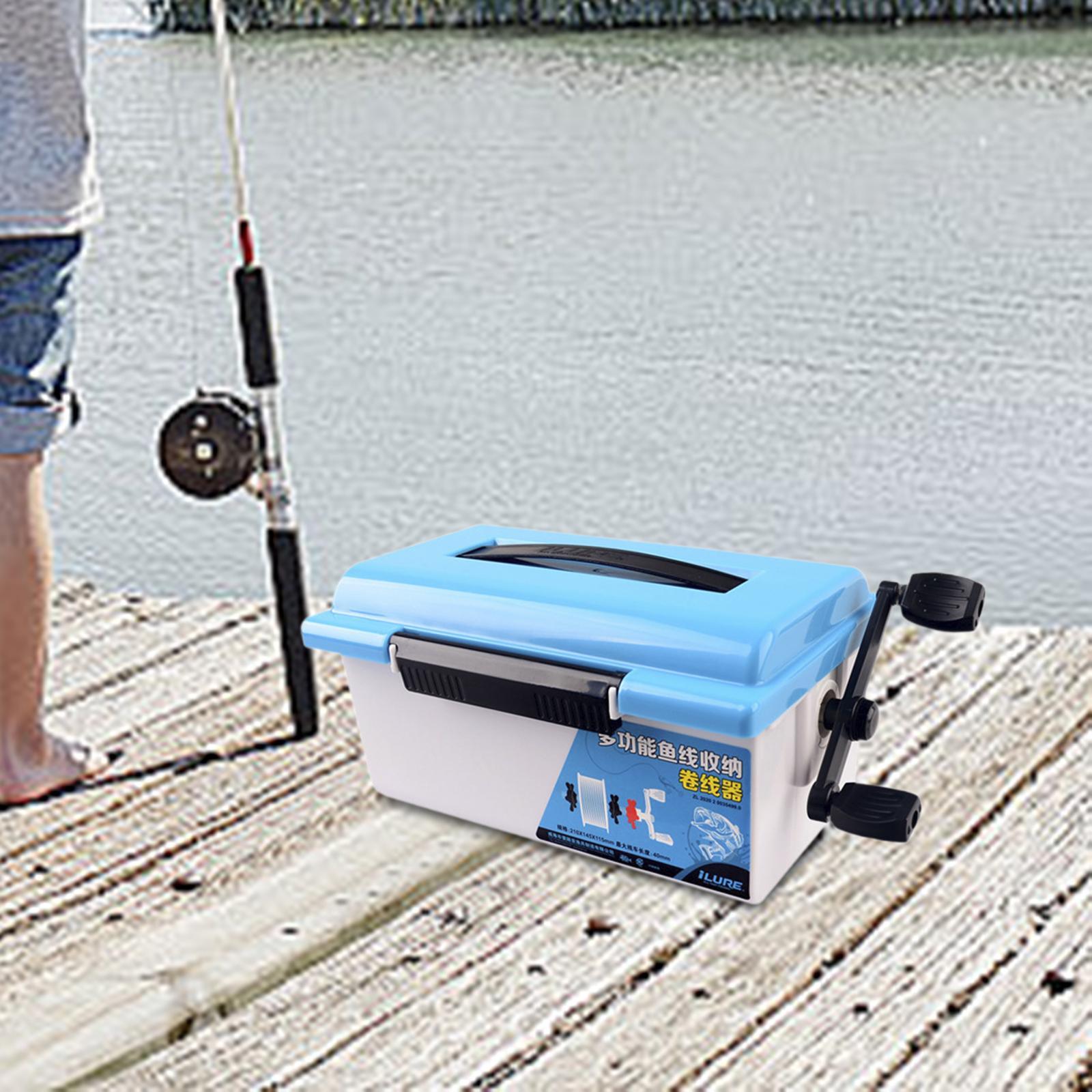 Fishing Winder Box Reel Spooler Line Tools Compact Five Reels Organizer Blue