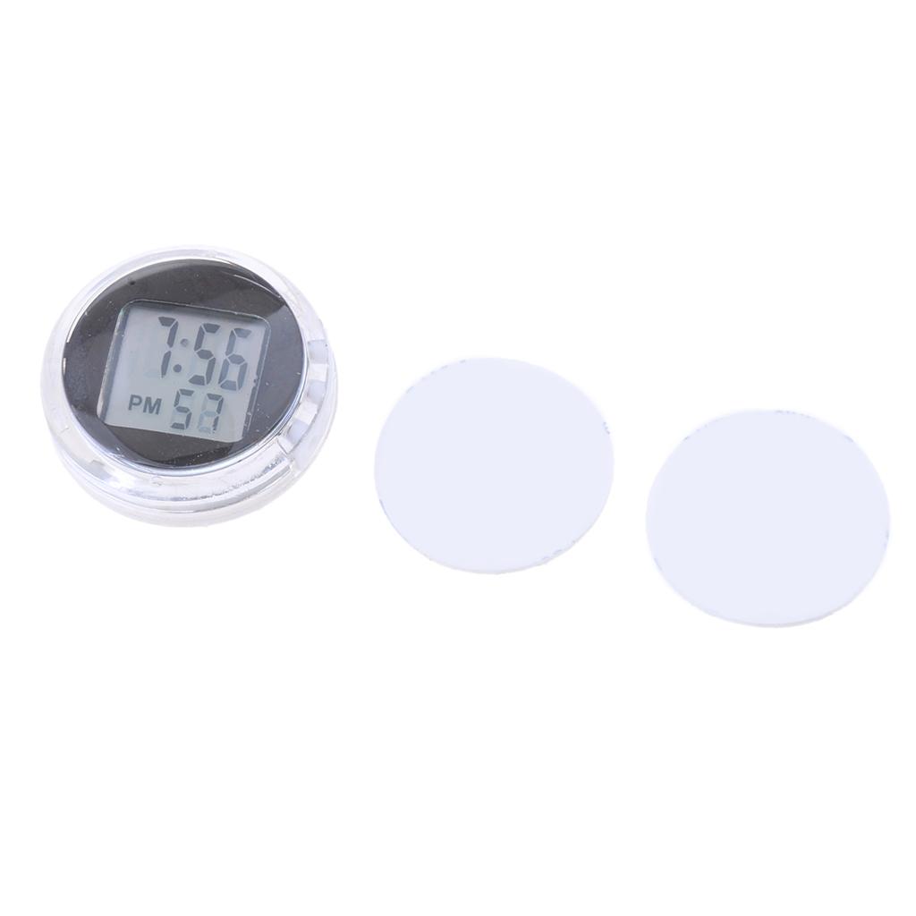 Waterproof Motorcycle Digital Clock Hour Minutes Seconds LED Display Black