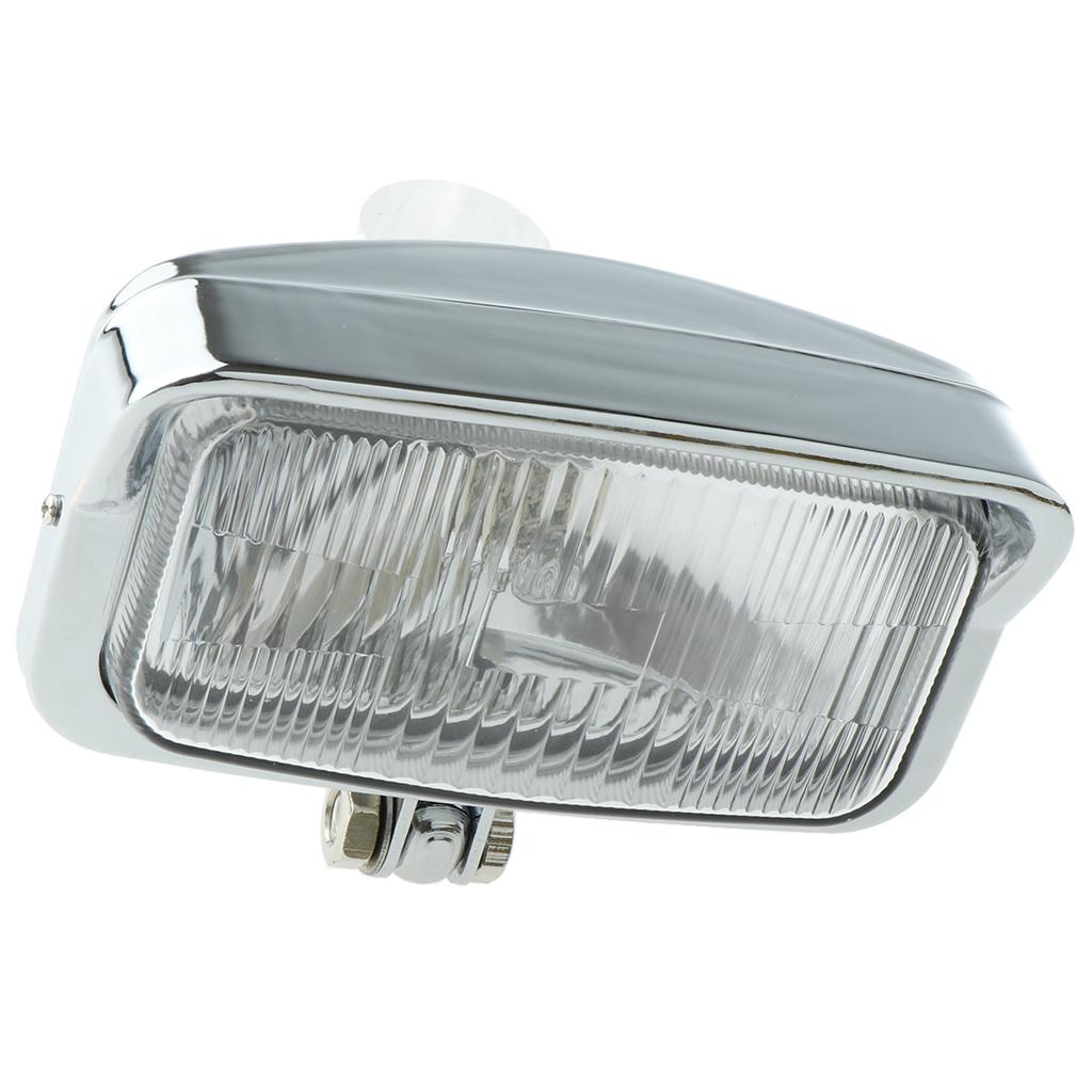Universal 12V Motorcycle Square LED Shaped Spotlight Headlamp Light Silver