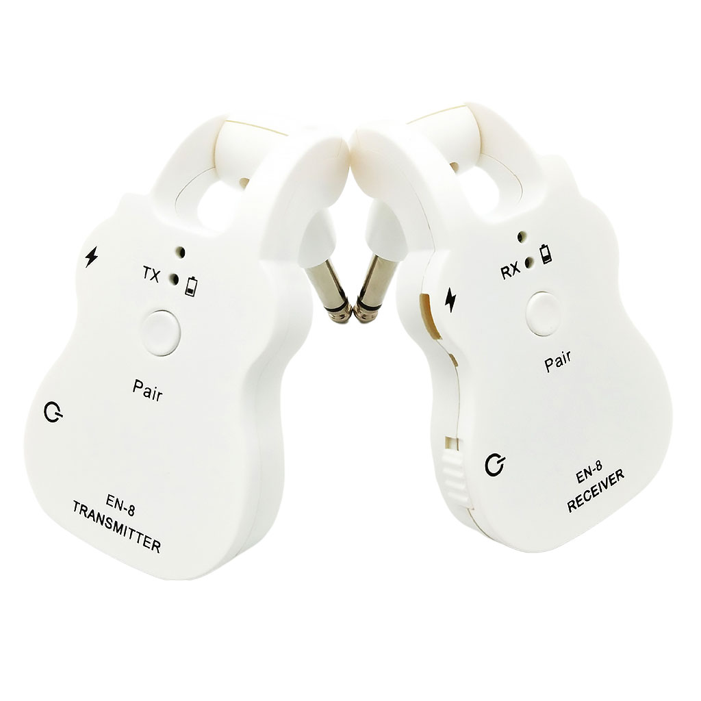 Guitar Wireless Audio Transmitter System Musical Instrument Pickup White