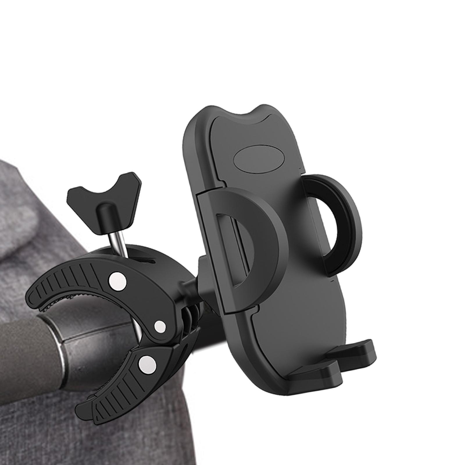 Phone Holder Clamp Universal Mount Bike Boat Car Stroller Adjustable Black
