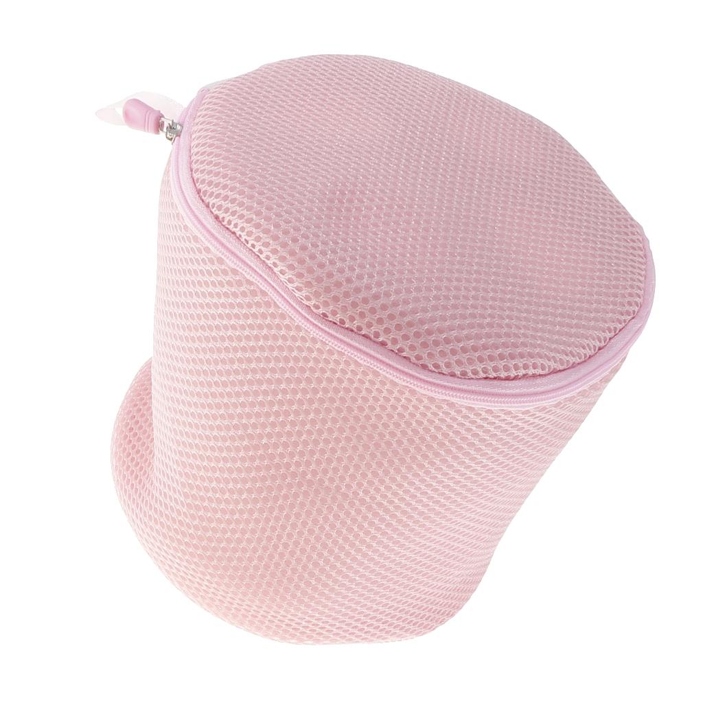 Laundry Bag Bra Lingerie Clothes Washing Machine Bag Cylinder L Pink
