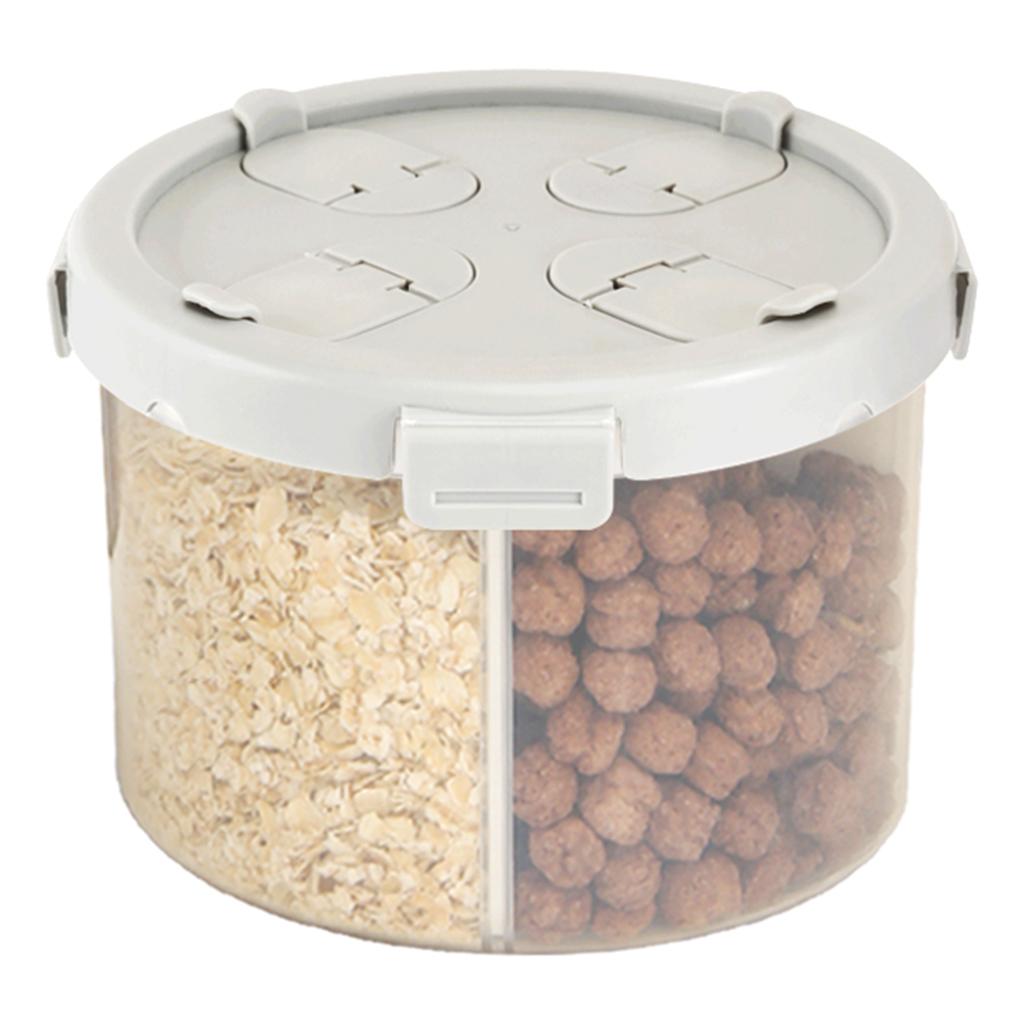 2X Multi-Purpose Food Storage Container with Compartment Kitchen Tool White