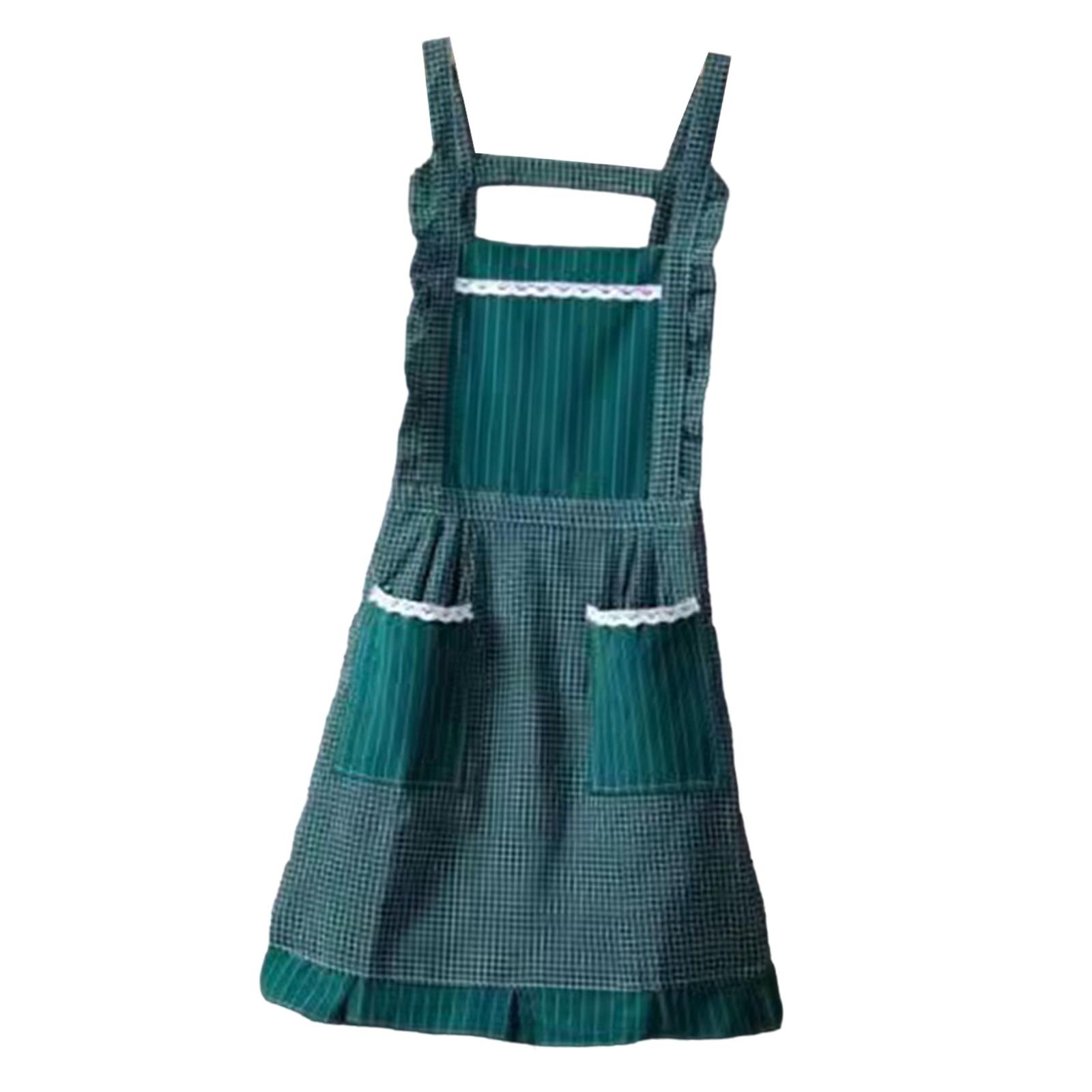 Serving Apron Cute 26.77x35.43inch Woman Chef Apron for Flower Shop Painting Dark Green