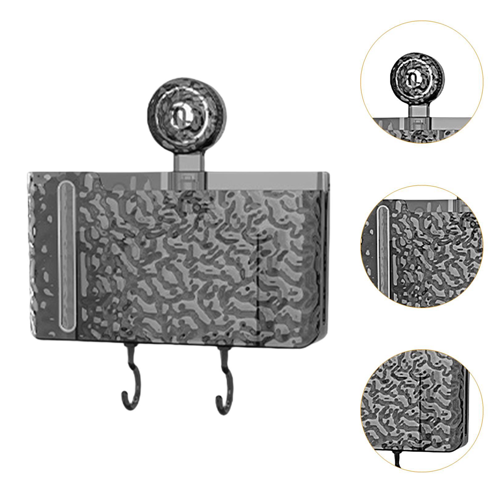 Kitchen Garbage Bag Dispenser Suction Cup Multifunctional Bathroom Organizer Black