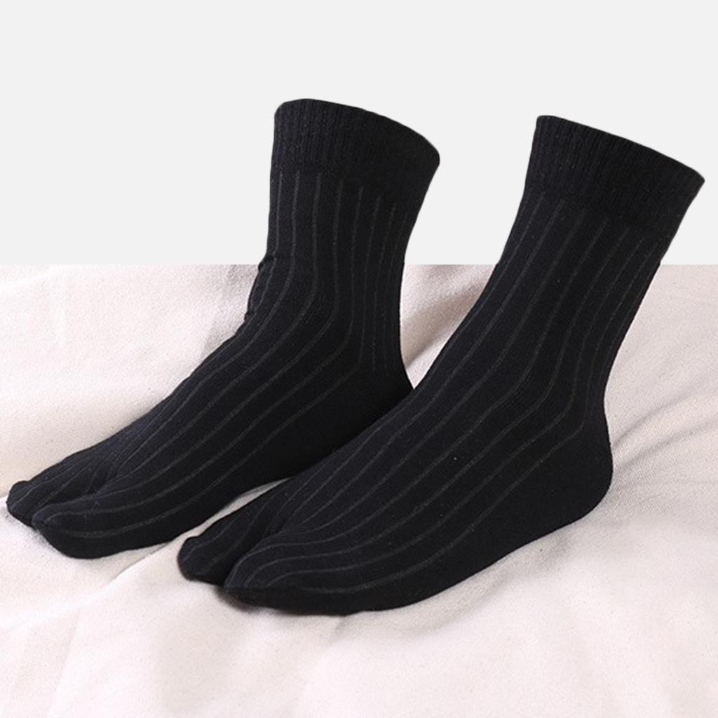 Elastic Cotton Tabi Socks 2 Toe Socks Flip-Flops Socks Unisex Black