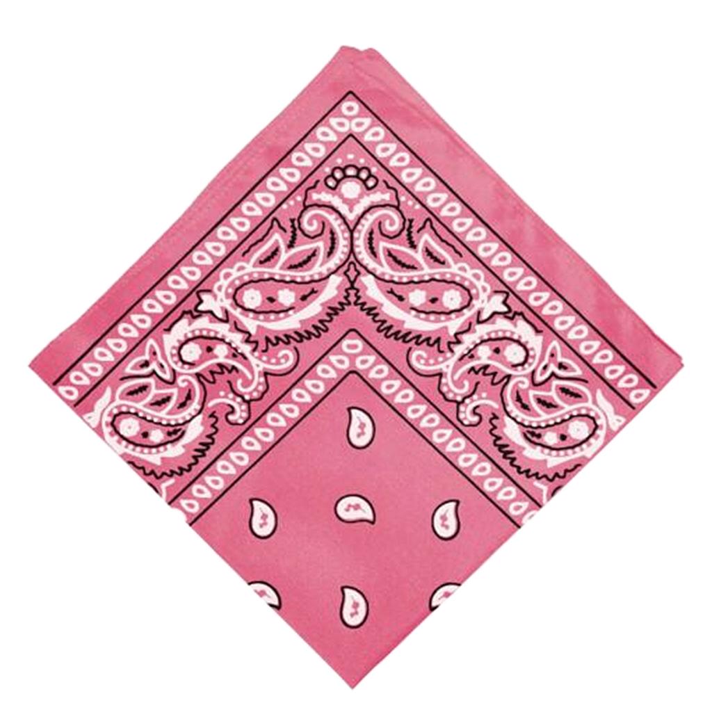 Unisex Cotton Paisley Bandana Cowboy Head Scarf Head Wrap  Pink